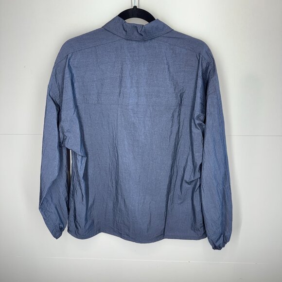 NWOT Athleta Lunar Shine Button Down Shirt in Dark Rinse - Picture 10 of 11